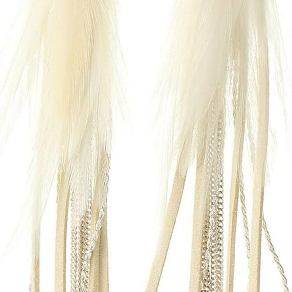 Bohemian Feather Dangle Earrings for Women with Shell Beads Long Tassel Design D - Picture 1 of 6